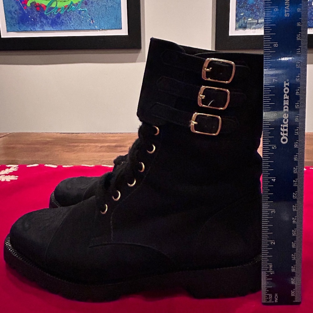 Chanel Vintage Interlocking CC Logo Combat Boot